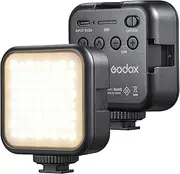 LAPOOH LED6Bi Bi-Color Temperature LED Video Light Rechargeable Mini Fill-in Light 3200K-6500K Dimmable Support Magnetic Adsorption with 3 Cold Shoe Mounts for Vlog Live Streaming Product Photography