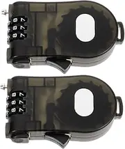 ARTSEWPLY 2Pcs Retractable Cable Lock for Suitcase Adjustable Combination Luggage Lock for Travel Wardrobe and Closet Security Lightweight Durable Theft Protection