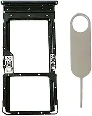 Single Sim Card Tray Slot Holder Micro SD Card Tray + Card Ejector pin for Motorola Moto One 5G XT2075 (Blue)