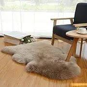 Real Sheepskin Rug Fluffy Sheepskin Throw Genuine Sheepskin Rug Sheepskin Seat Covers for Chairs Recliner Sofa (70X100cm)
