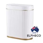 Elpheco 9L Waterproof Sensor Automatic Open Lid Bin Rubbish Can Recycle White