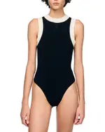 Sandro Color Blocked Knit Bodysuit