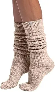 [Softies] Slouchy Marshmallow Socks, Warm Cozy & Fluffy Socks with Grips for Women, One Size Fits To All