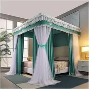 Bed Canopy Mosquito Net for 6.6ft/2m Bed, 4 Poles Support Bed Canopy, Easy to Install (Color : Style 3, Size : 200x220x200cm)