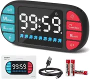 Digital Kitchen Countdown Timer: Magnetic Count up Timer, Large 3.6in LED Dis...