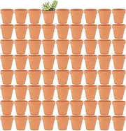 Yishang 2.5 inch Terracotta Pots with Drainage Holes,Small Mini Clay Ceramic Pottery Planter,Cactus Flower Terra Cotta Pots,Succulents Nursery Pots for Indoor/Outdoor Plants,Crafts,Wedding-72 Pack