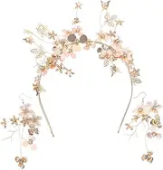 [VALICLUD] Headband Earrings Set Bridal Jewelry Wedding Hair Accessories for Brides