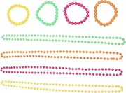 [STOBOK] 1set Neon Bead Necklace Bracelets Bead Necklace for Party Jewelry Multiple Silver Clasp Beads Gold Necklaces Chain Charm Necklace Plastic Beaded Necklace Plastic