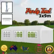 Gazebo Party Wedding Tent Outdoor Marquee Party Canopy Event Shade White 3x9m AU