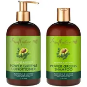 SheaMoisture Power Greens Curly Hair Shampoo and Conditioner 13 Fl Oz (Combo Pk)