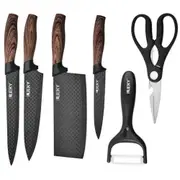 6PCS Multifunctional Chef Knife Set Stainless Steel Chef Sharpener Cleaver Gift