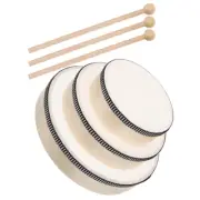3 Pcs Hand Drum Teaching Percussion Tambourine for Adults Baby