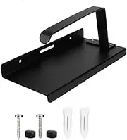 Space Aluminum Wall Mounted Paper Towel Holder Tissue Storage Shelf with Top Rack for Bathroom Toilet Black High Temperature Resistant Durable and Easy to Clean