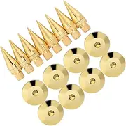 8 Pairs 6 X 36MM Copper Speaker Spike Isolation Stand Base Pad Feet Mat, Pure Copper Material, HighGrade Plating, Minimize Harmful Vibration, Height Fine Tuning Balance Nut