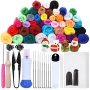 Needle Felting Starter Kit Wool Felt Tool ,Multi color Roving Wool for DIY Craft