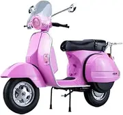 for Ve&sp&a 125 1/10 Alloy Leisure Motorcycle Model Diecasts Metal Street Motorcycle Model Simulation Sound and Light Motorcycle Model with Steering Movable Stand(Pink)