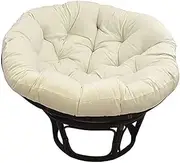 Round Thicken Papasan Chair Pad, Outdoor Swing Hanging Egg Seat Cushion Overstuffed Waterproof Chair Seat Pillow for Indoor Outdoor(Not Including Chair)-Beige||100x100cm