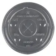 Fabri-Kal Greenware LGC12/20 Clear Flavor Buttons Lid with X-Slot (Case of 1000)