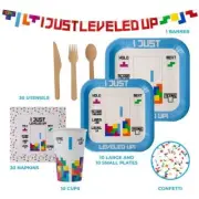 Tetris Party in a Box Kit Retro Video Game Themed Birthday Decor Celebration