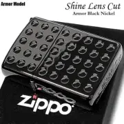 Zippo Armor Lighter Shine Lens Cut Black Nickel Japan