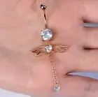 Unique Fancy Belly Button Piercing Ring Cubic Zirconia Round Cut Silver 925