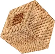JOINPAYA Tissue Box Cover Rattan Tissue Holder Box Decorate Rattan Travel Napkin Paper Towel Storage Organizer Square Tissue Box