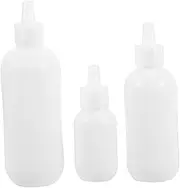 FRCOLOR 3pcs Bottled Squeeze Bottles Monomer Bottle Diapers Hair Oil Bottle Applicator Bottle for Hair Empty Bottles for Oil Travel Squeeze Bottle Lash Shampoo Face White Plastic