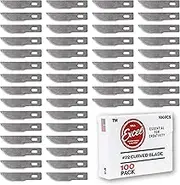 Excel Blades 100 PCS Craft Knife Blade Refill, #22 High Carbon Steel Curved Hobby Knife Blades Replacement - for Precision Cutting, Professional, Hobby, and Art Crafts