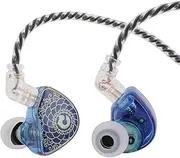 Linsoul TANGZU Wan’er S.G HiFi 10mm Dynamic Driver PET Diaphragm in-Ear Earphone with Ergonomic Shape, Detachable 2Pin OFC Braided Cable for Audiophile Musician DJ Stage (Blue, with Mic)