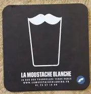 Beer Coaster From La Moustache Blanche Paris France