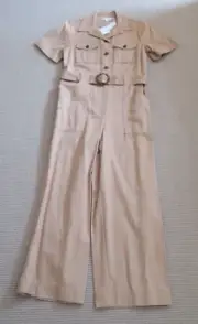 Warehouse UK - Womens - Cotton Jumpsuit - Ecru - Size 12 - BRAND NEW WITH TAG