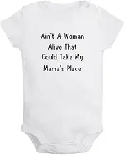 [iDzn] Ain't A Woman Alive That Could Take My Mama's Place Funny Romper, Newborn Baby Bodysuits, Infant Cute Jumpsuits Outfits