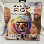 Tech Theory RGB 10” Light Ring Live Streaming Studio w/ Phone Clip & Tripod 18/3