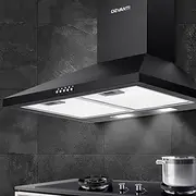 600mm Range Hood 60cm Rangehood Black Kitchen Ventilation Appliance Easy Install