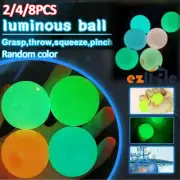 2/8PCS Glow in The Dark FunToyGlobbles Sticky Ceiling Balls Stress Relief Stress