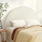 Artiss Bed Frame Double Size Bed Head Boucle Headboard Bedhead Base White GREI