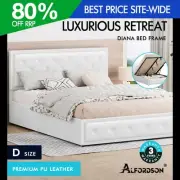 ALFORDSON Bed Frame Double Size Gas Lift Storage Mattress Base Leather DIANA