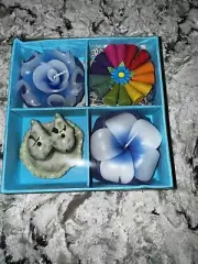 Floating Flower Candles With 2 Elephant Insence Holders
