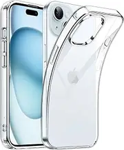 JETech Case for iPhone 15 6.1-Inch, Soft TPU Transparent Slim Protective Phone Cover with Shock-Absorption, Support Wireless Charging (Clear)