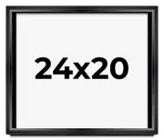 24x20 Shadow Box Frame Black | 1.25 inches Deep Real Wood Contemporary Shadowbox