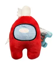 Among Us Clip On Plush Red Crewmate With White Hat 14cms Key Clip Bag Clip Rare