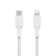 Belkin Braided 2m USB-C to Lightning MFI-Certified Cable For Apple iPhone WHT
