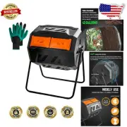 360° Rotating Compost Bin with Sliding Doors for Easy Kitchen Waste Composting