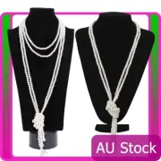 1920s 20s Long Pearl Necklace Vintage Bridal Great Gatsby Costume Accessories