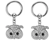 Body Accentz Nipple Rings 316L Stainless Steel Captive Bead 14g Owl Pair