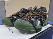 Gucci Womens Journey Flashtrek Crystal Green Purple Hiker Low Boot Sneaker 341/2
