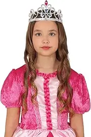 FIESTAS GUIRCA Princess Tiara with Silver Stones (One Size) - Children's Accessory for Princess Costume - Ideal for Girls Parties and Celebrations - Silver
