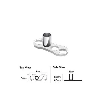 Titanium 3 Hole Dermal Anchor Base