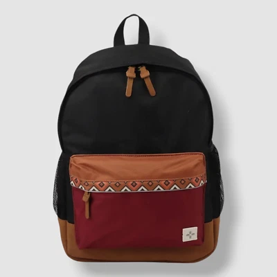Sun + Stone Men's Black Geo Backpack Bag