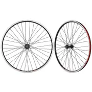 CyclingDeal Mountain Bike Bicycle MTB 26" Double Wall Alloy Wheelset - Compatible with 5/6/7/8 Speed Thread-on Freewheel - Bolt-on Axle Front & Rear